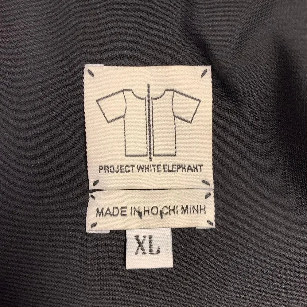 PROJECT WHITE ELEPHANT Size XL Black Blue Cotton Blend Jacket